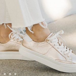 New Soludos Rose Gold Ibiza Platform Sneakers 9